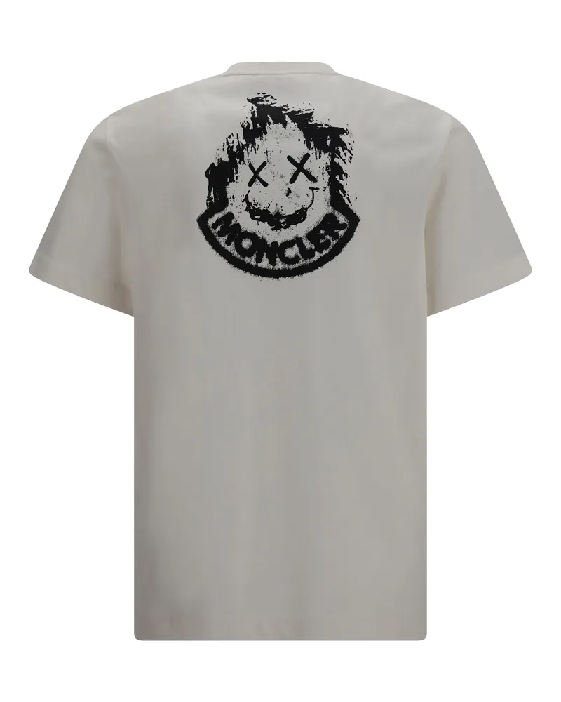 Moncler Men's Logo Cotton T-Shirt Natural T-Shirts And Polos White