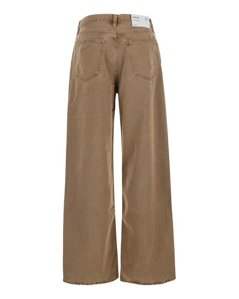 AGOLDE Women's Jeans Low Slung Baggy Brown Lyocell Brown