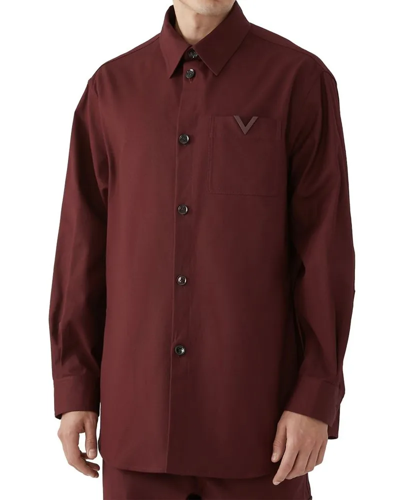 Valentino Garavani Men Multicolor Cotton Denim Jacket Clothing Burgundy