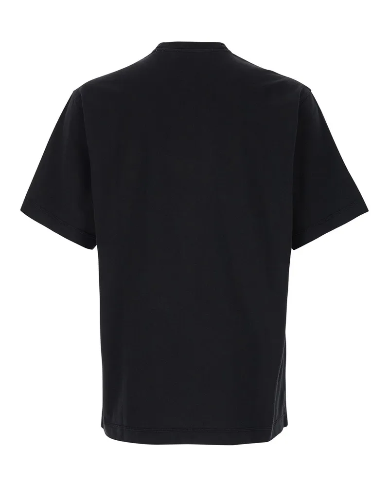 Burberry Men's Black Boxy Fit T-Shirt With Embroidery Cotton T-Shirts And Polos Black