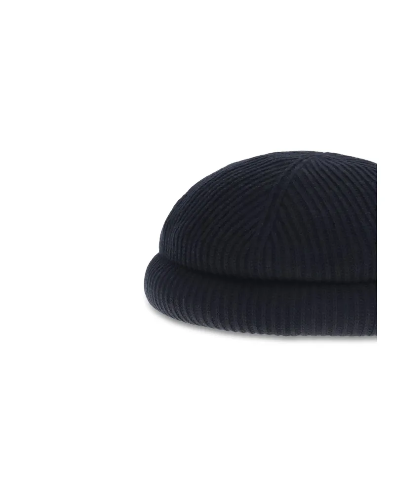 Loro Piana Women Wool Beanie Hat Navy Blue (ovis Aries Navy