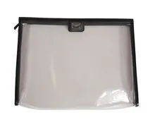 Women's Transparent Pvc With Calf Leather Trim Clutch Clear