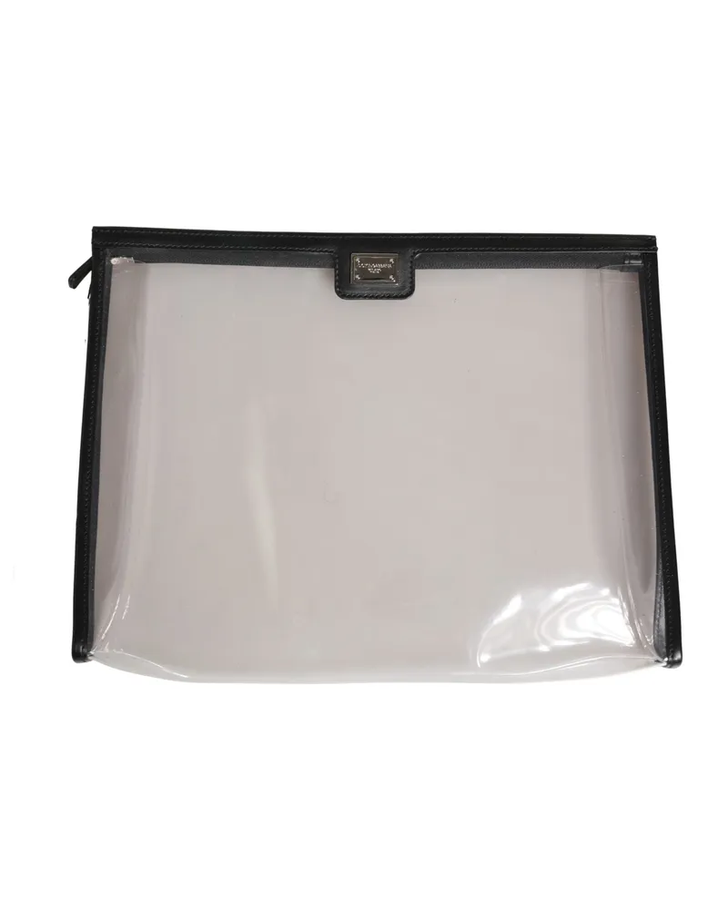Dolce & Gabbana Women's Transparent Pvc With Calf Leather Trim Clutch Clear Clear