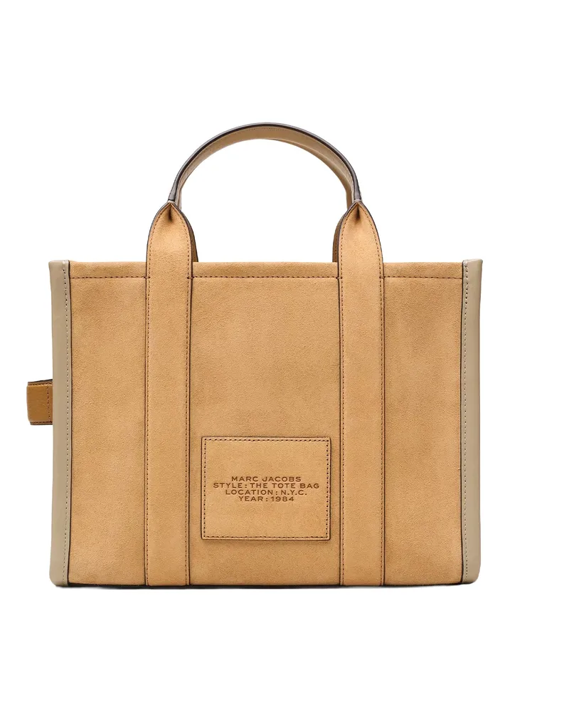 Marc Jacobs Suede Leather Tote Bag — Beige Beige
