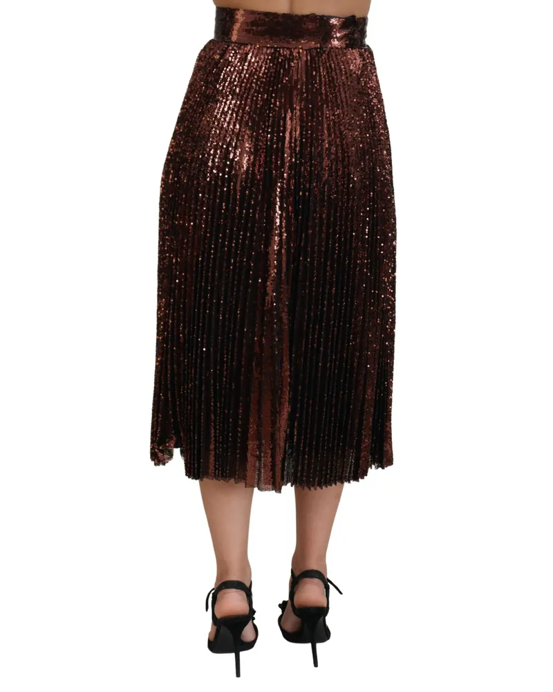 Dolce & Gabbana Sequined Nylon Skirt — Bronze Bronze