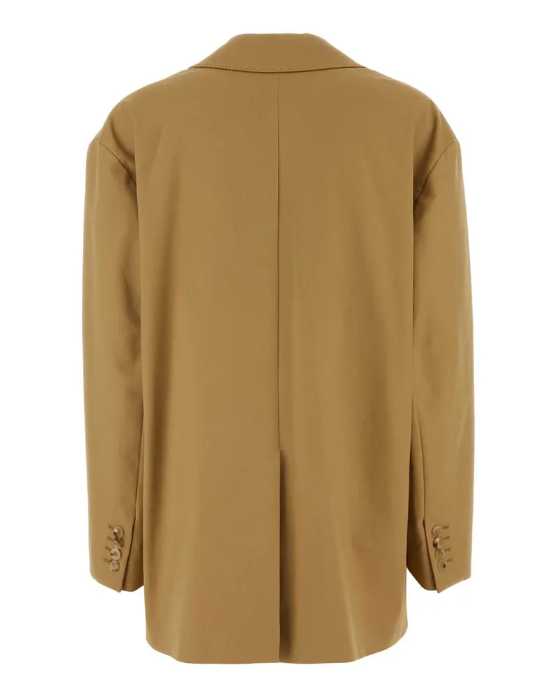 Max Mara Women's Camel Stretch Cotton Monica Blazer Miele Giacche E Gilet Jacket Beige