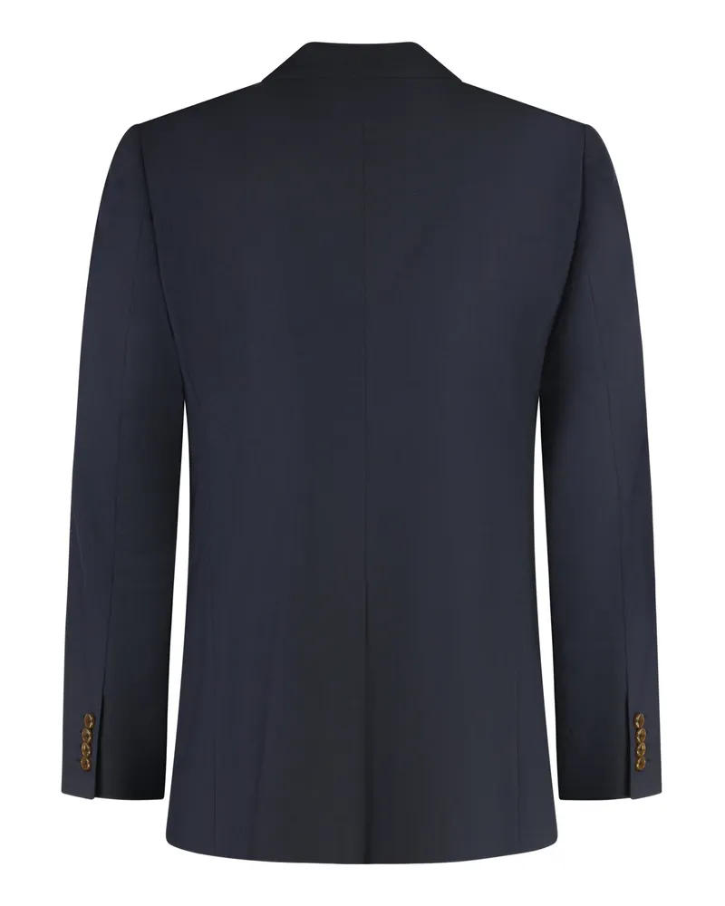 Dolce & Gabbana Men's Double-Breasted Virgin Wool Jacket Dark Blue Suit & Dinner Navy
