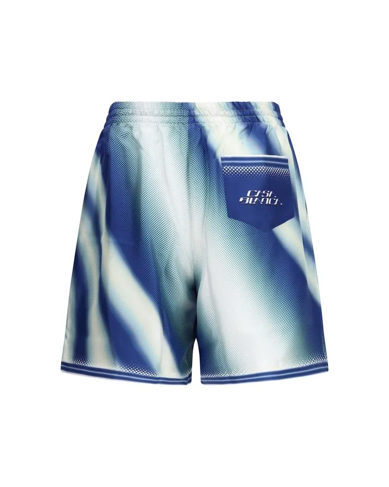 Casablanca Paris Men Blue Silk Bermuda Shorts Blue