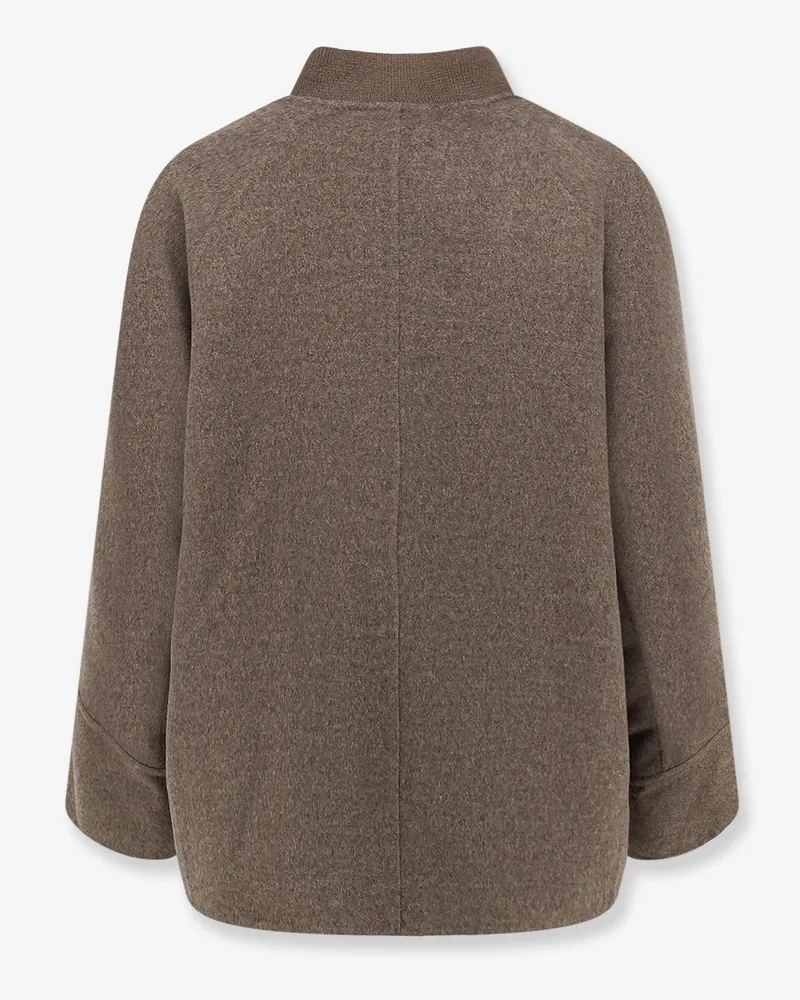 Loro Piana Women's Cashmere Coat Dexton Green Gray