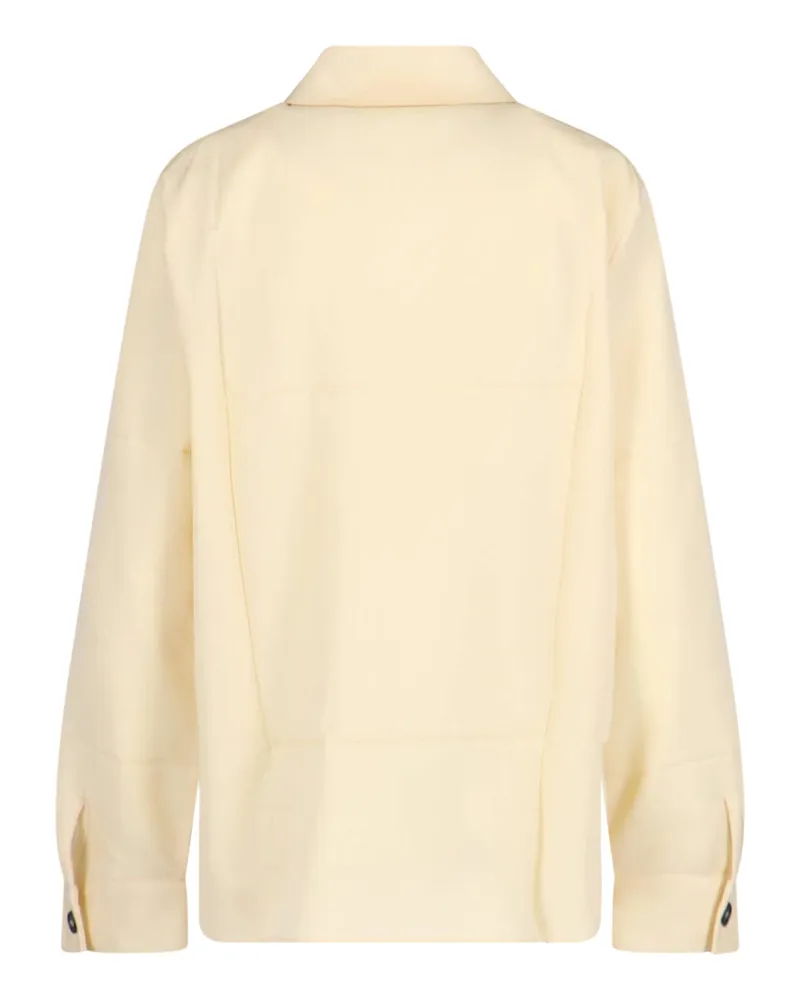 Jil Sander Women's Shirts White Virgin Wool Cream