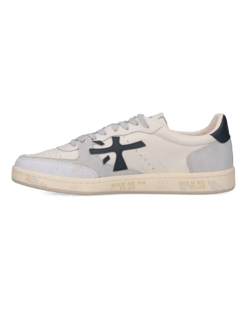 Premiata Men's Sneakers Basket Clay White Leather Sheepskin Trainers White