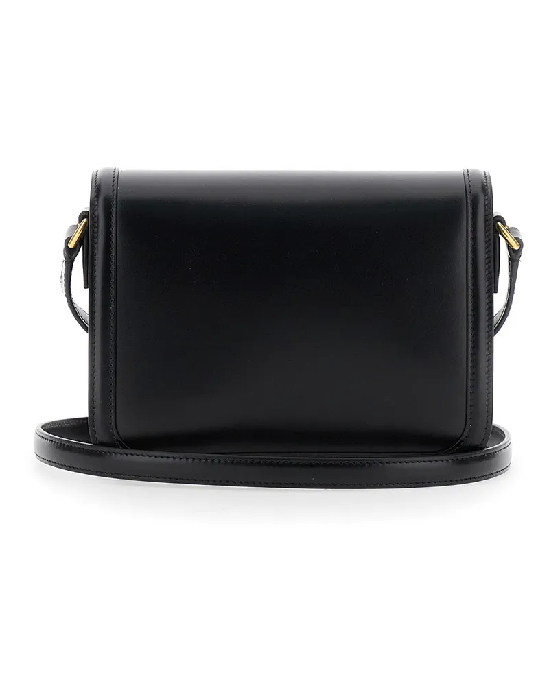 Valentino Garavani VLogo-Detailed Calf Crossbody Bag — Black Black