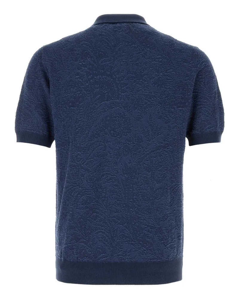 Etro Men's Blue Cotton Polo Shirt B0065 Cotone Navy