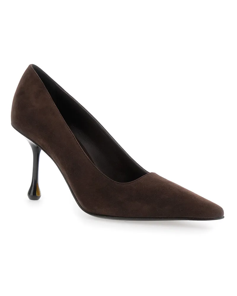 Jimmy Choo Women's Pumps Ixia Brown Suede Goat Leather Brown
