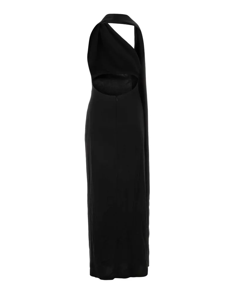 Loewe Women's Black Satin Long Dress Exterior: Acetate Polyester Abiti Lunghi Black