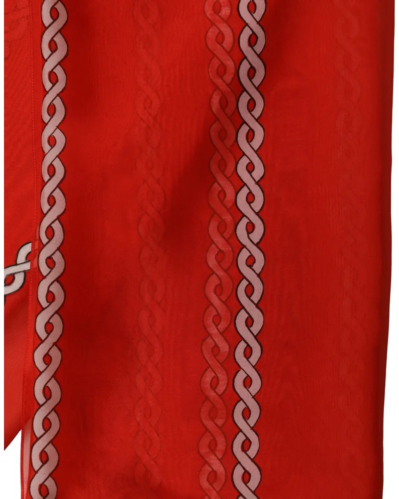 Dolce & Gabbana Braided Rope Border Scarf — Red Red