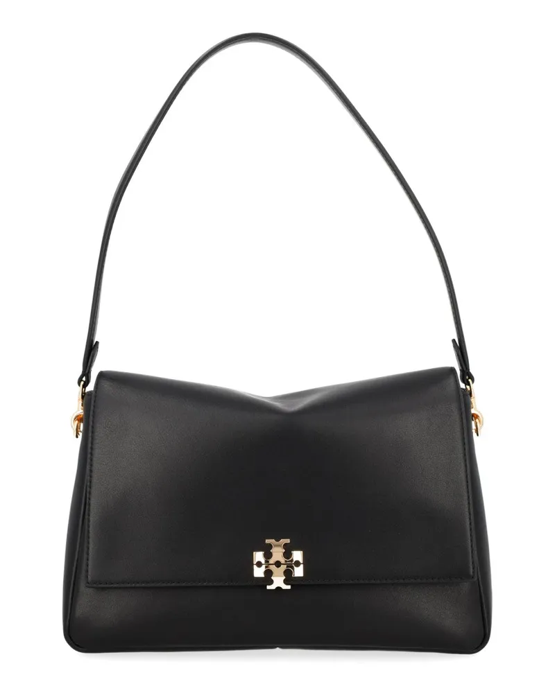 Tory Burch Charlie Leather Shoulder Bag — Black Black