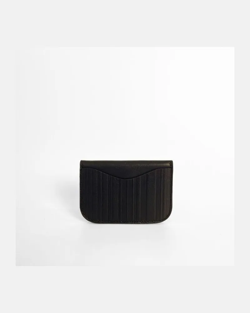 Paul Smith Striped Leather Flap Wallet — Brown Brown