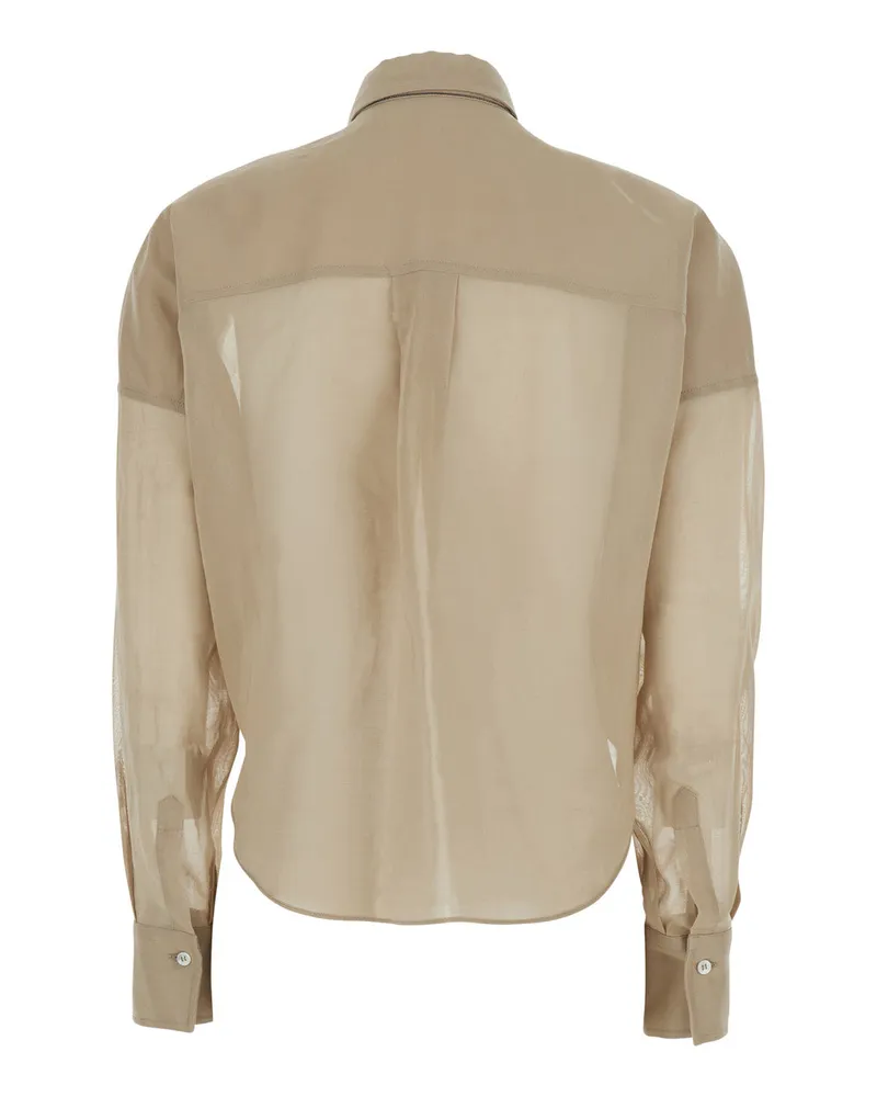 Brunello Cucinelli Women's Shirt Beige Cotton Blouses Beige