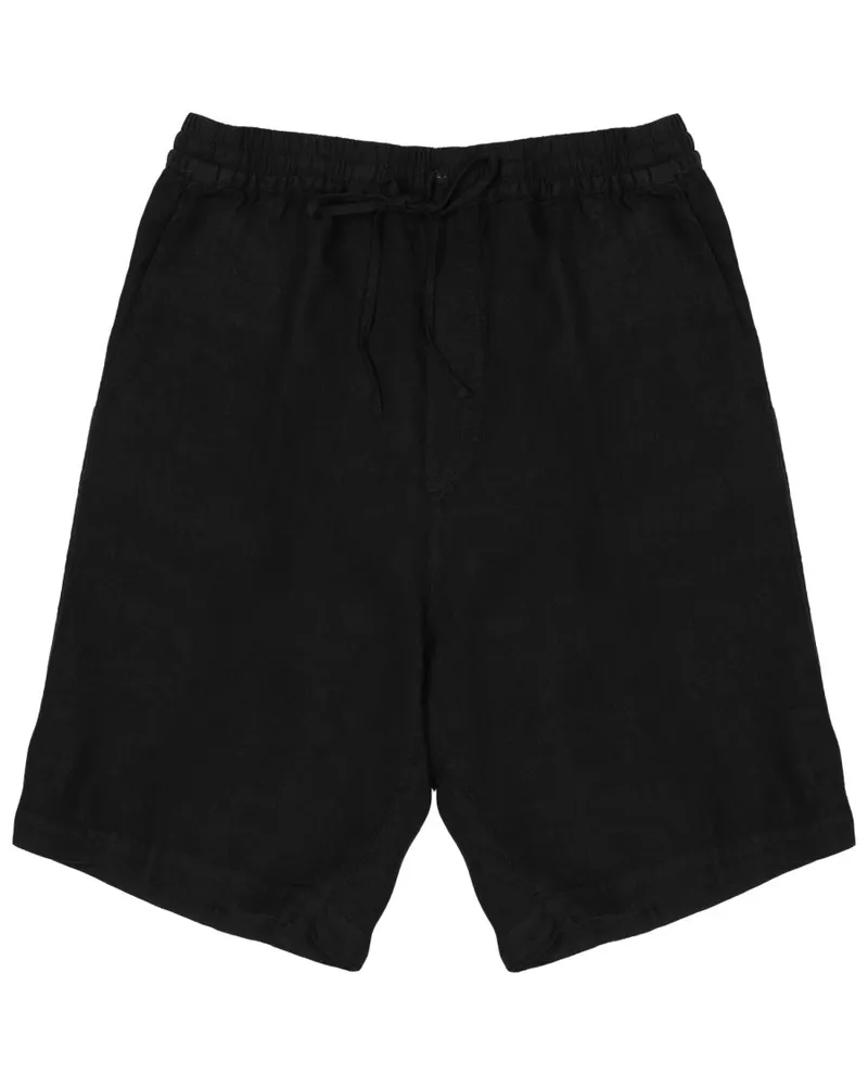 120% Lino 100% Linen Bermuda Shorts — Black Black