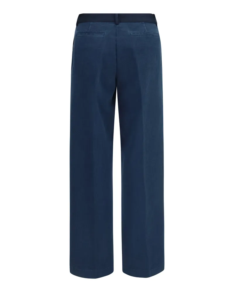 forte_forte Women's Chino Pants Cotton Notte Trousers Navy