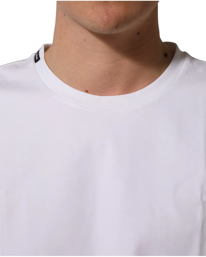 Dolce & Gabbana Cotton-Blend Crew Neck T-Shirt — White White