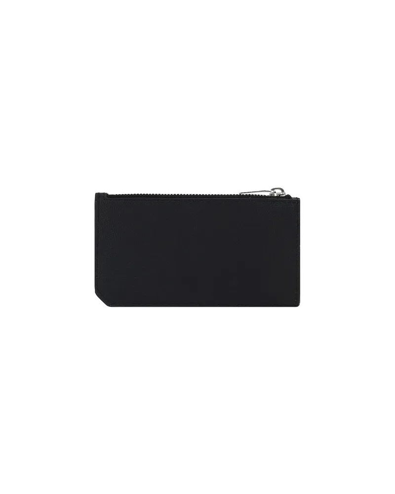 Saint Laurent Men's Black Calf Leather Bos Taurus Wallet Black
