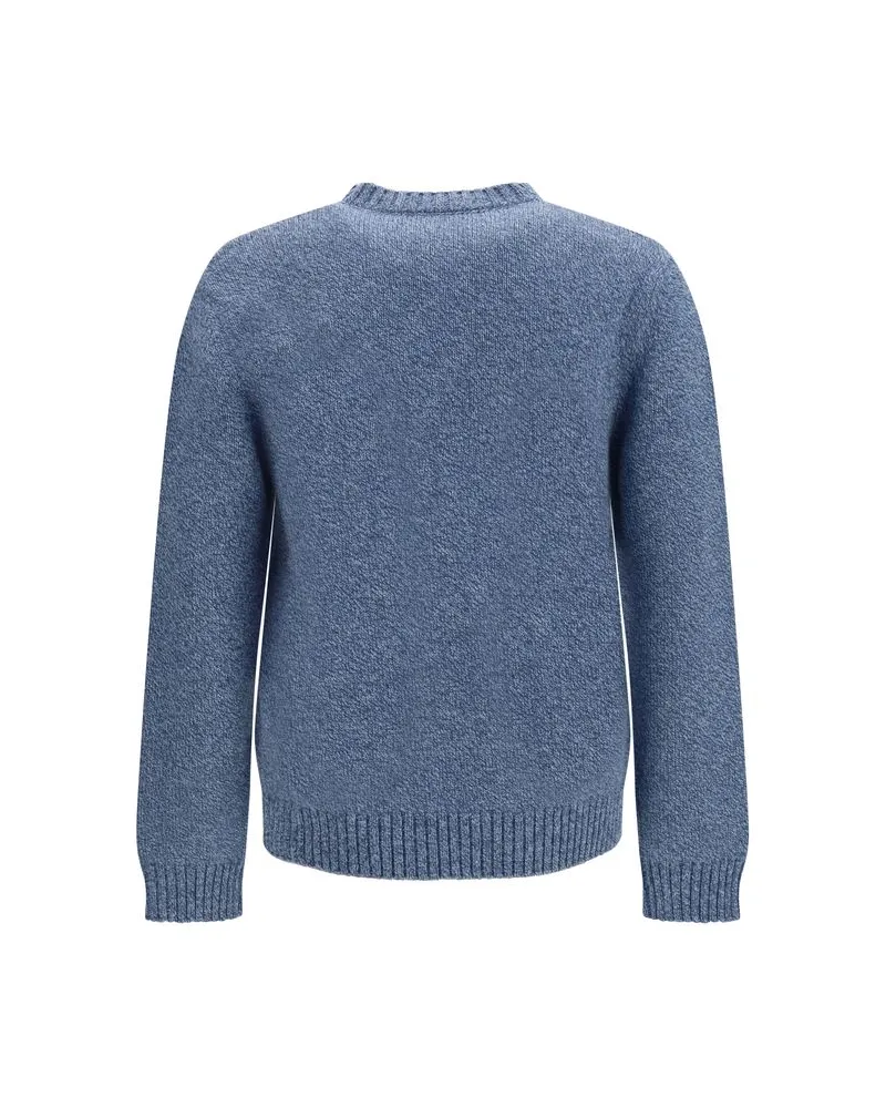 Valentino Garavani Butterfly-Embroidered Virgin Wool Sweater — Blue Blue