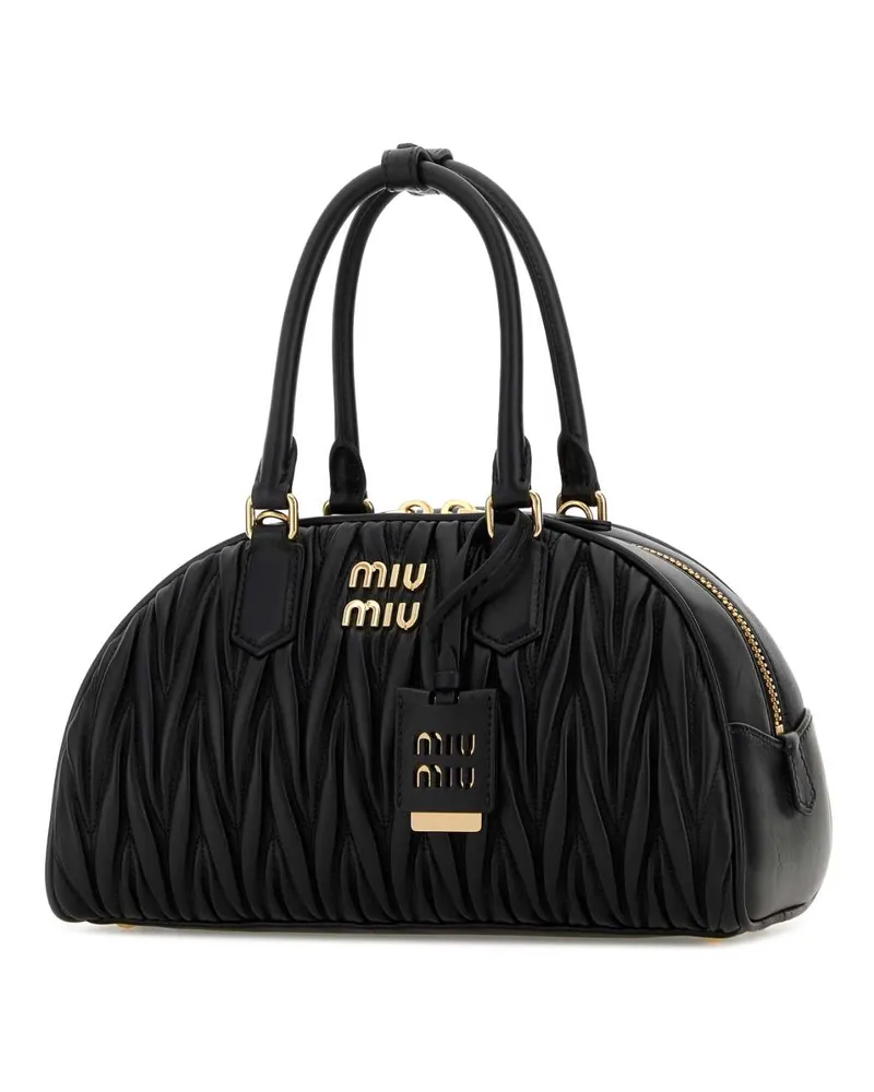 Miu Miu Women's Black Nappa Leather Arcadie Handbag Nero Borse A Mano Bag Black