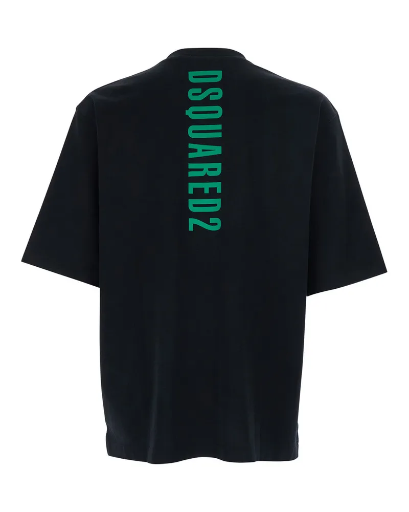 Dsquared2 Logo-Embellished Cotton T-Shirt — Black Black
