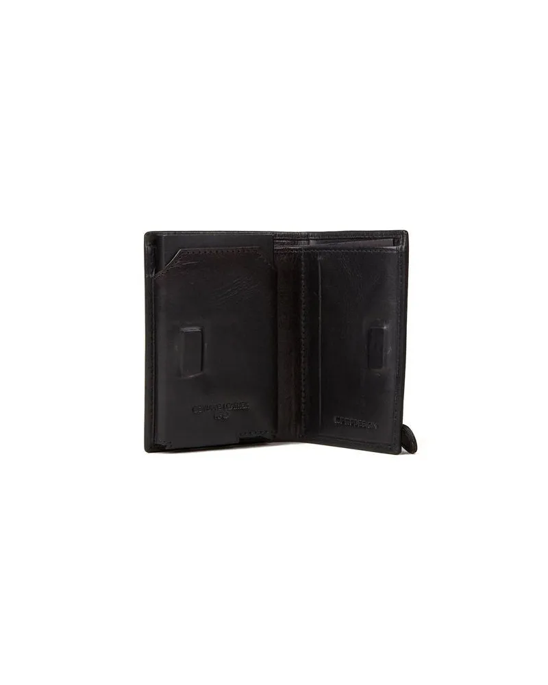 MOMO DESIGN Men's Wallet Black Genuine Leather Bags Black
