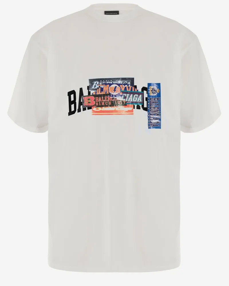Balenciaga Logo-Print T-Shirt — White White