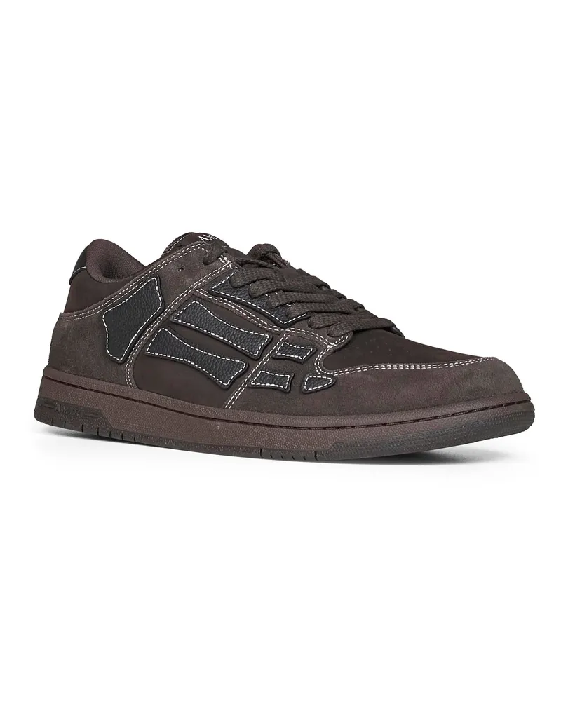Amiri Men's Sneakers Skel Top Low Brown Suede Leather Trainers Brown