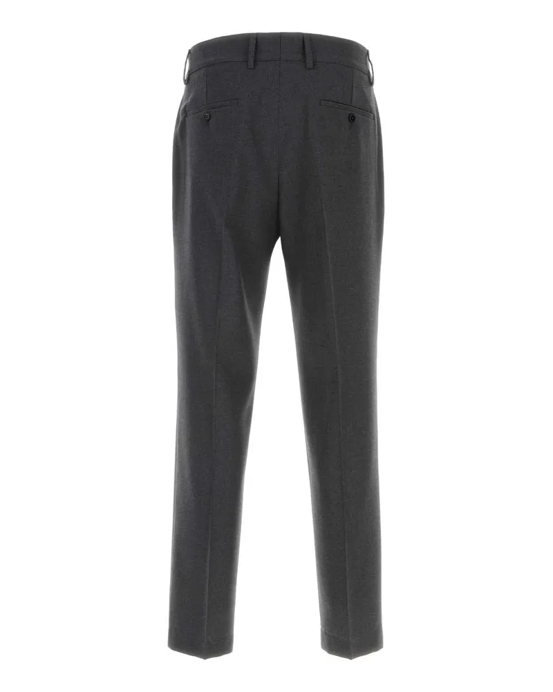 Dolce & Gabbana Men's Dark Grey Wool Blend Pant Melangegrigi Exterior: Virgin Nylon Pantaloni Gray