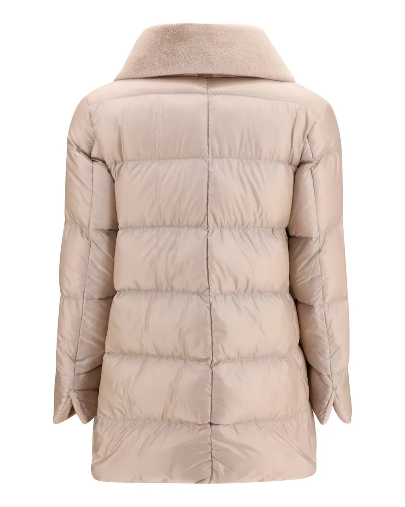Herno Women's Ultralight Nylon Down Jacket Chantilly Coat Beige