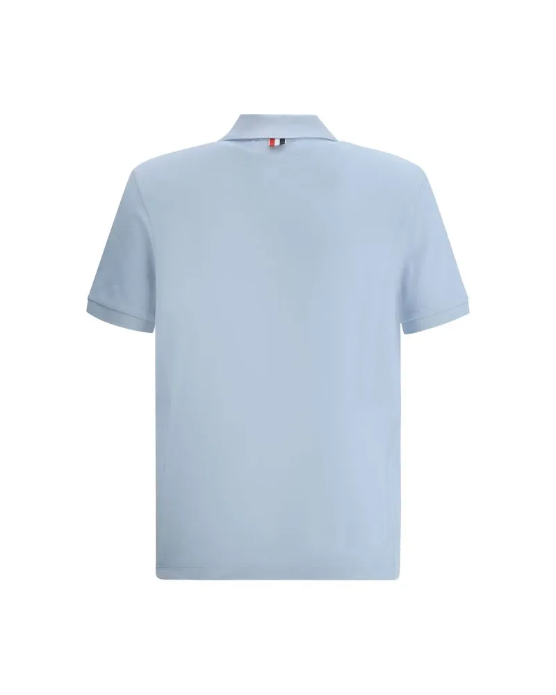 Thom Browne Men's Blue Cotton Polo Shirt Blue