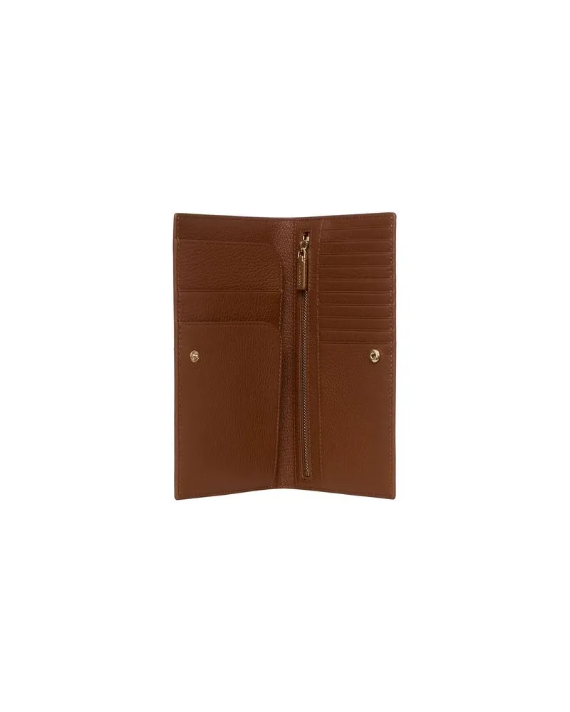 Coccinelle Grained Leather Wallet — Brown Brown