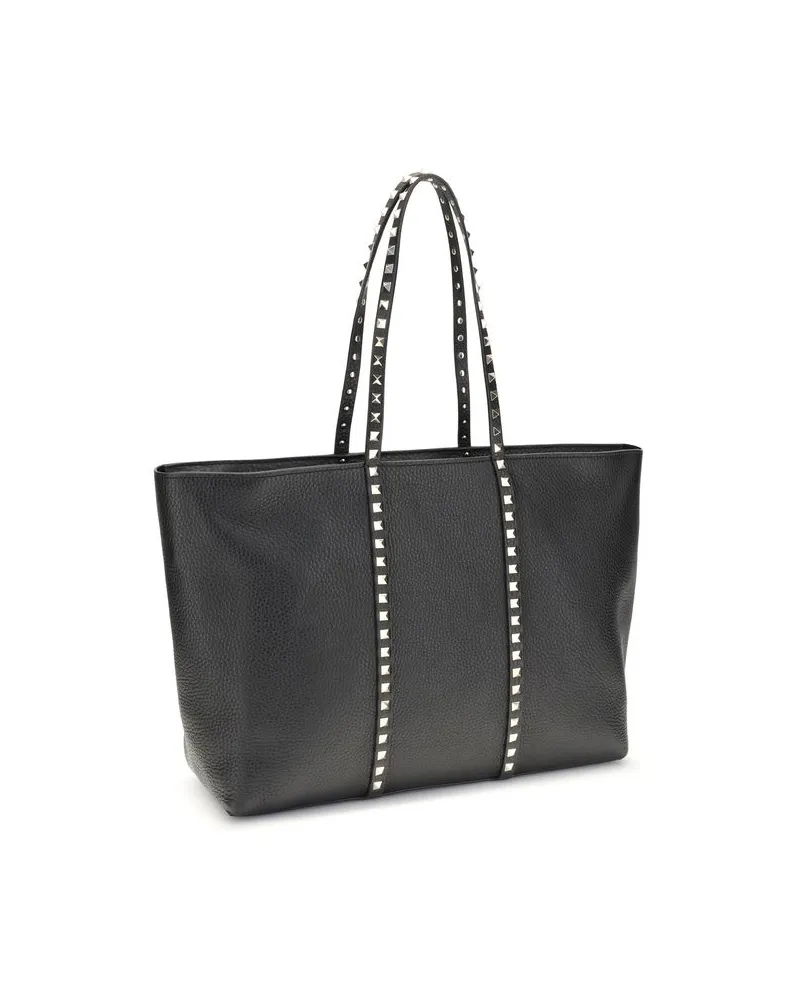 Valentino Garavani Women's Black Calf Leather Bos Taurus Shoulder Bag Black