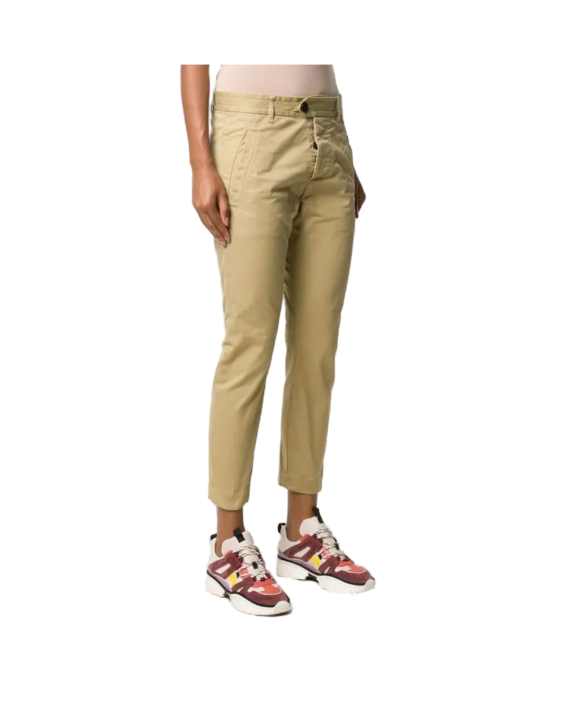Dsquared2 Women's Cropped Chino Trousers Aw20 W Beige