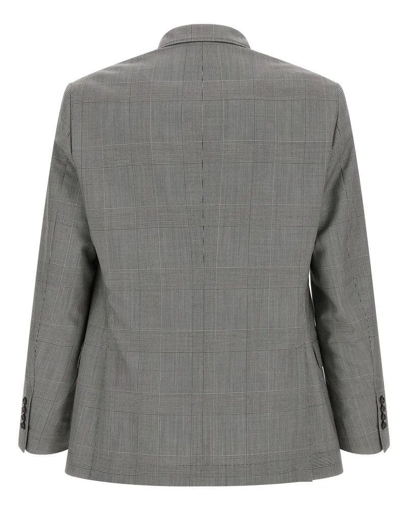 Brunello Cucinelli Virgin Wool Prince of Wales Blazer — Gray Gray