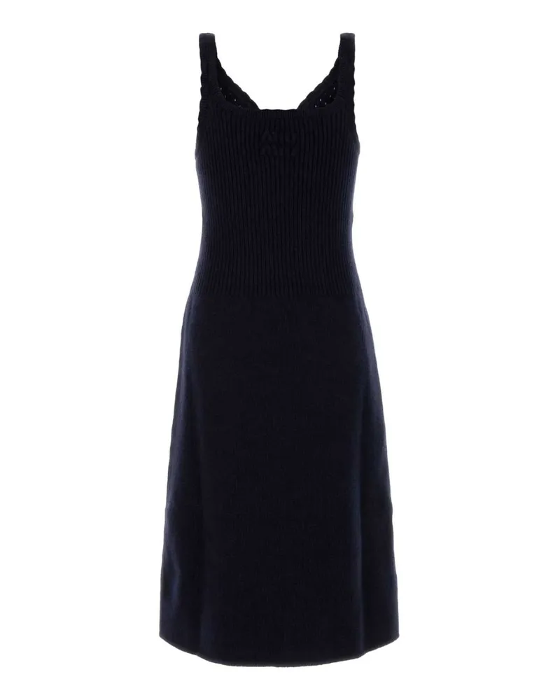 Miu Miu Women's Navy Blue Wool Dress Bleu Abiti Navy