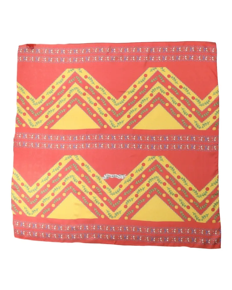 Dolce & Gabbana Silk Geometric Scarf — Multicolor Multicolor