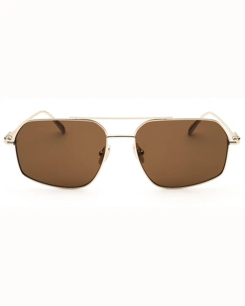 Ferragamo Men's Salvatore  Sf313s Sunglasses Gold Gold