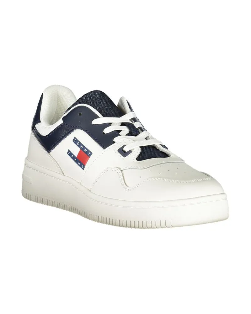 Tommy Hilfiger Leather & Polyester Color-Block Sneaker — White White