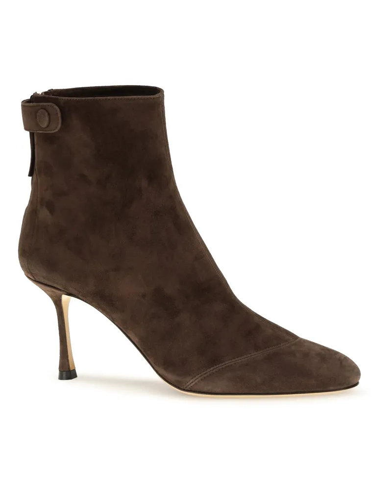 Francesco Russo Women's Suede Ankle Boots Cacao Brown