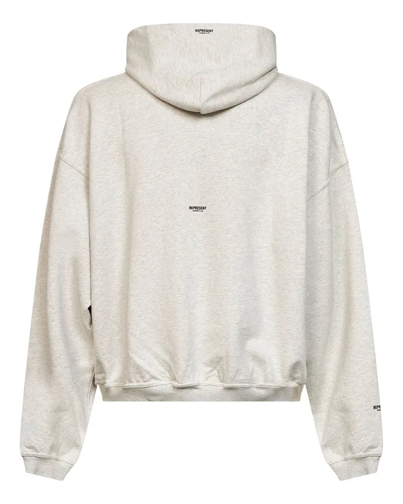 REPRESENT Men Hoodie Micro Owners Club Cream Cotton Ecru Sweatshirts Sweater Beige