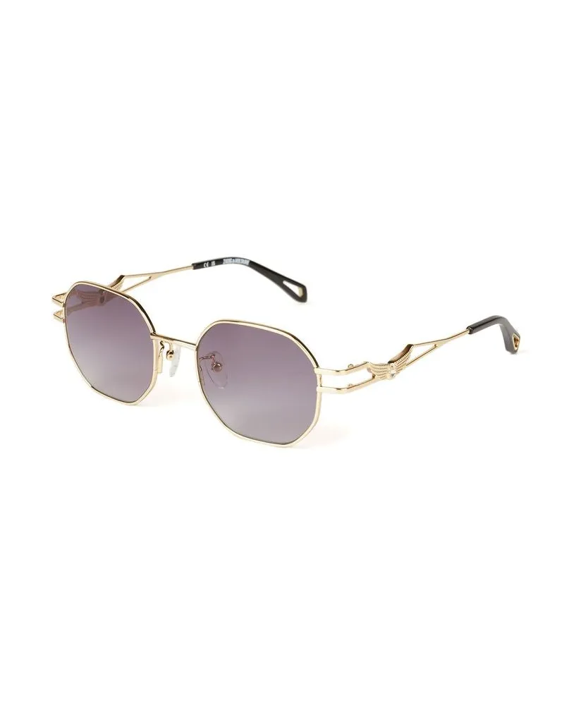 Zadig & Voltaire SZV463S Metal Hexagonal Sunglasses — Rose gold Rose