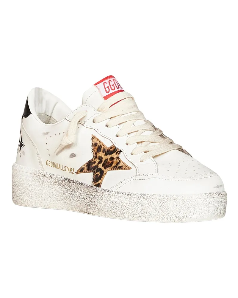 Golden Goose Women's Sneakers Ball Star White Leather Multicolour Calf Trainers White