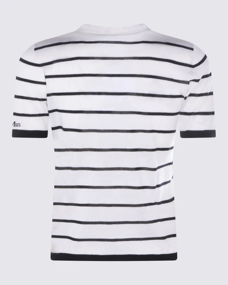 Max Mara Women's Striped Wool-Silk T-Shirt White White