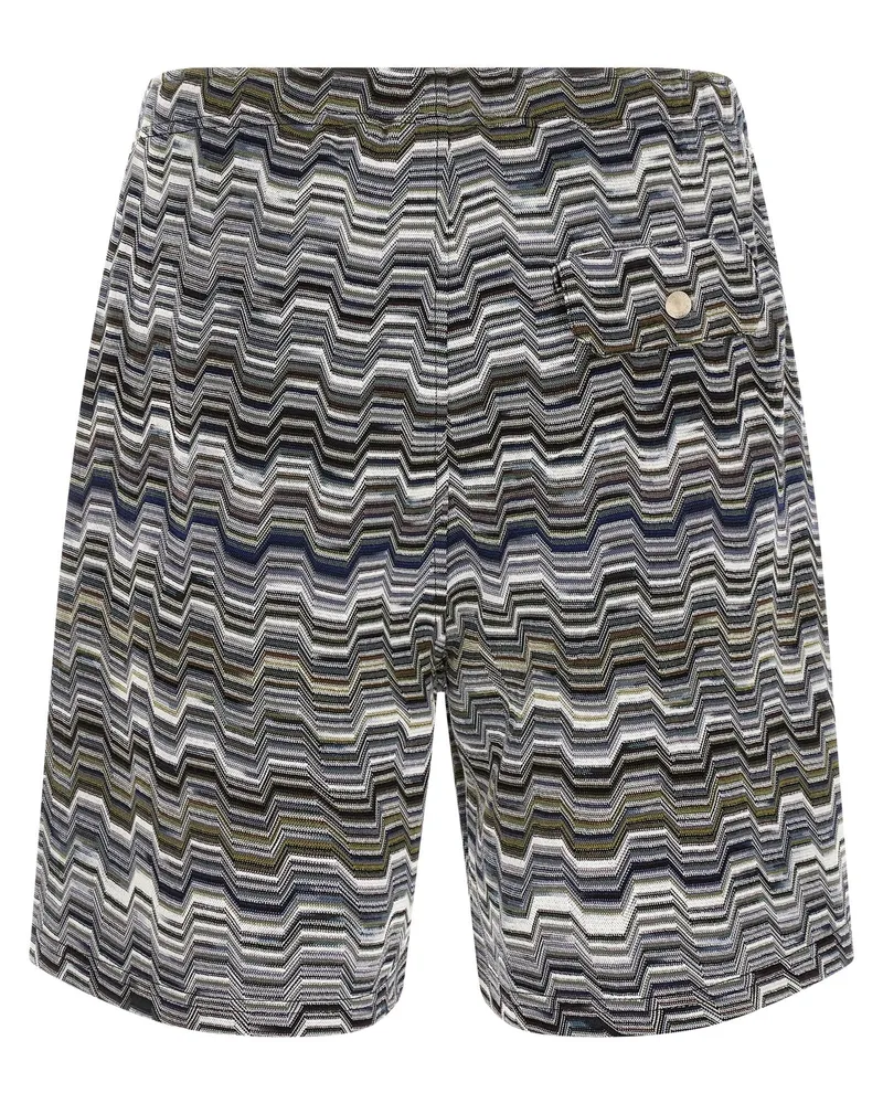 Missoni Irregular Zigzag Jacquard Bermuda Shorts — Charcoal Charcoal